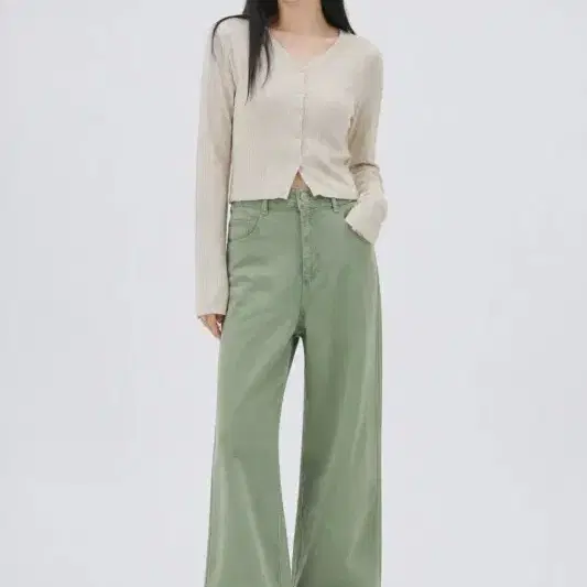 자라 라이트 그린 여자 EUR40 바지 O5698