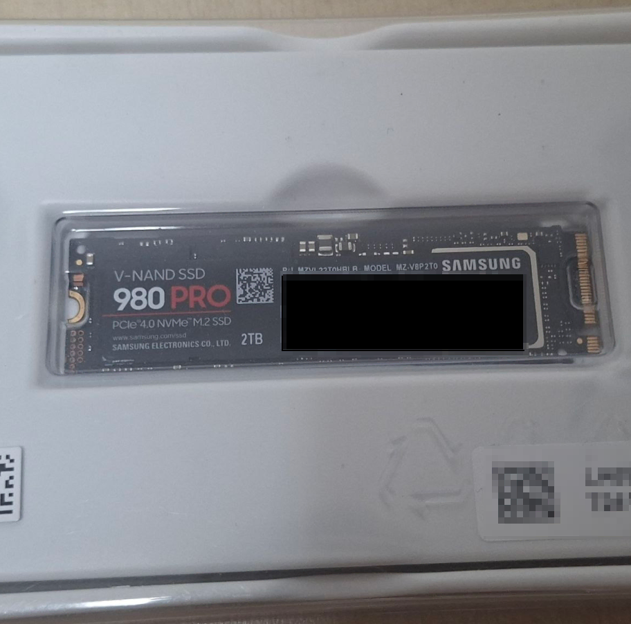 (누적쓰기 1tb미만) 삼성 980 PRO 2TB SSD