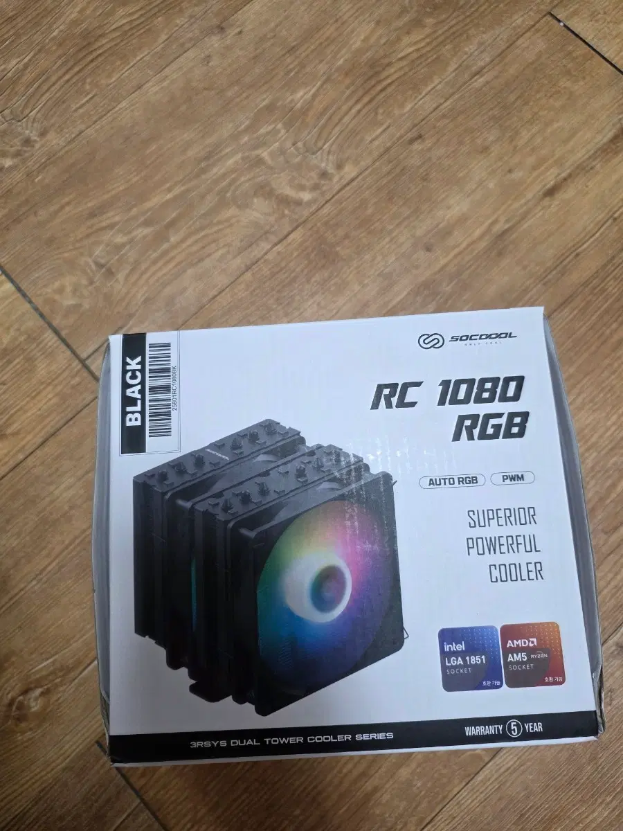 3RSYS SOCOOOL RC 1080 RGB CPU 쿨러 블랙