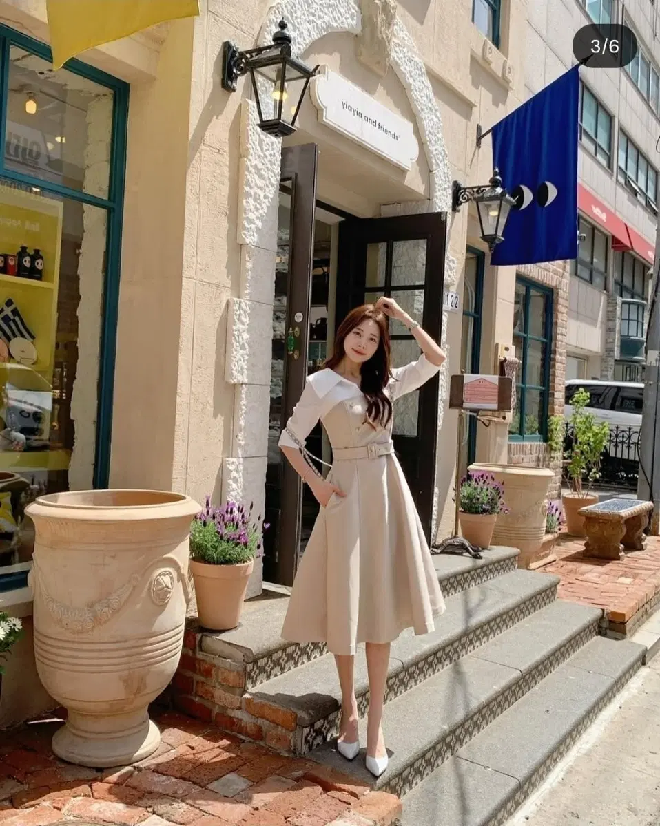 교신 로아르 트렌치코트 여성 원피스 베이지색 롱 원피스