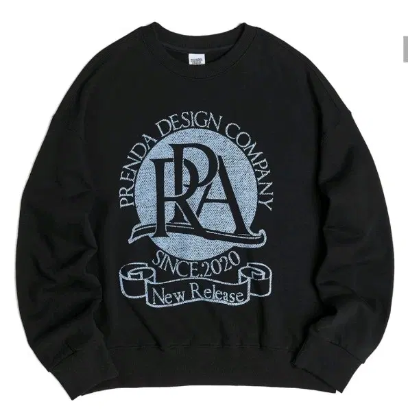프렌다 ROUND LOGO CREWNECK SWEATSHIRT BLACK