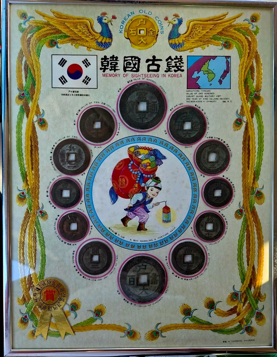 88올림픽 한국고전.별전주화액자 A4크기 근대사 수집용