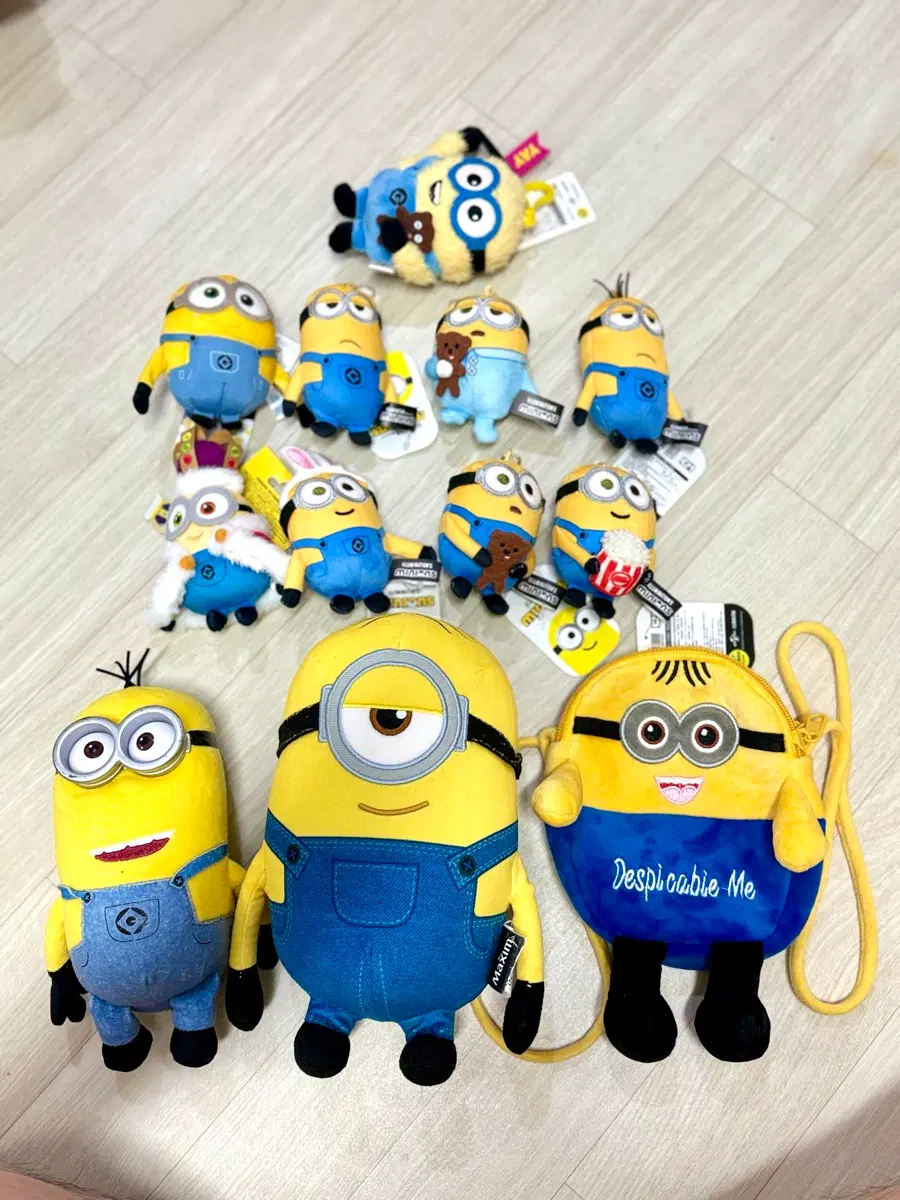 Minions미니언즈 중소형인형뽑기 열쇠 가방고리 키링 인형 세트