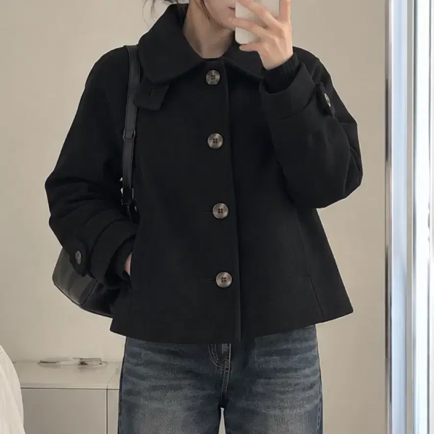 새상품 FACADE PATTERN 울90 캐시미어10 블랙 자켓