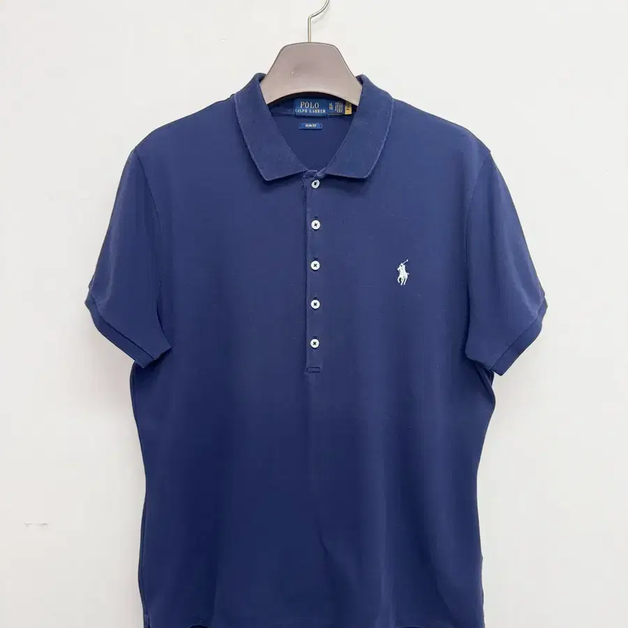 폴로 랄프 로렌 (POLO RALPH LAUREN) 여성용 스트레치 코튼 반팔 폴로 티셔츠 네이비 / XL (여성 66 ~ 77 추천)