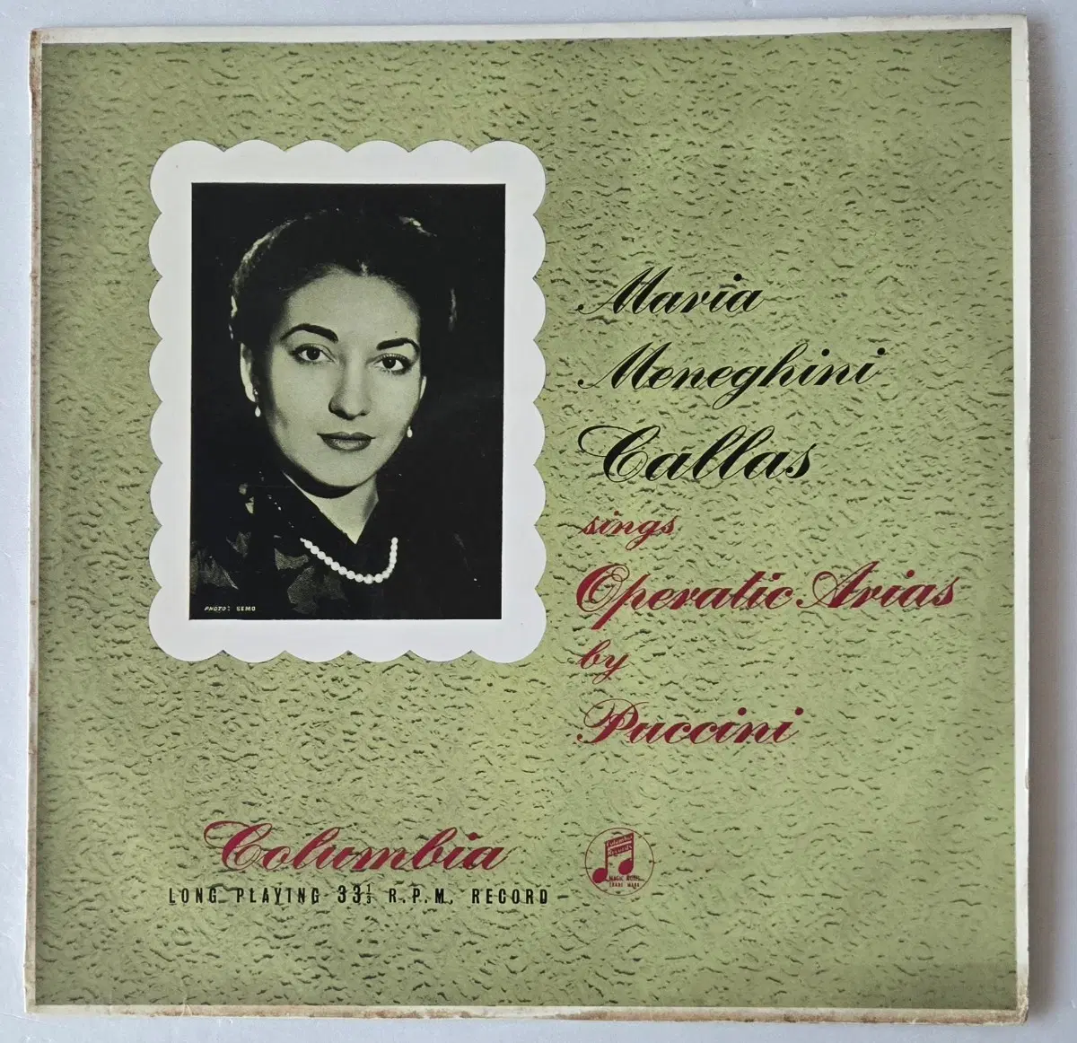 Maria Callas - 푸치니 아리아 LP ( 1954 영국 초반 Columbia 33CX Blue Gold ED1 )