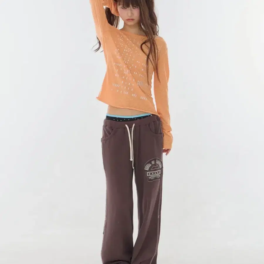 익스파이어드걸 STRANGER PATCH PANTS BROWN