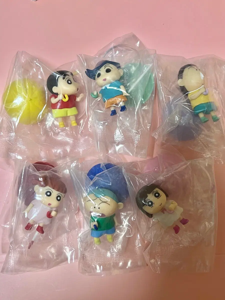 미개봉) 짱구 우산 피규어 6종 일괄