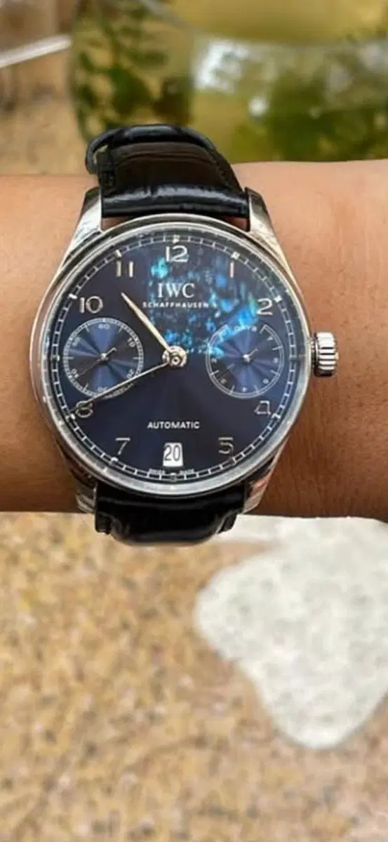 IWC 샤프하우젠 가죽 시계 42mn 7days