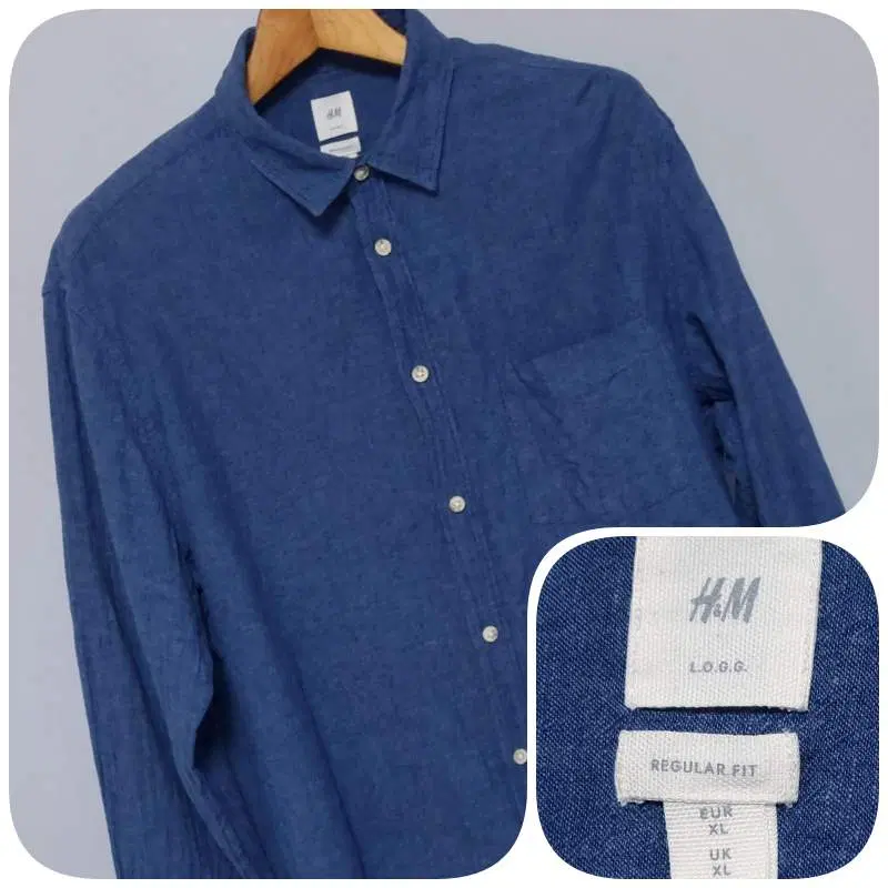 H&M 린넨 데님 청남방 남성105