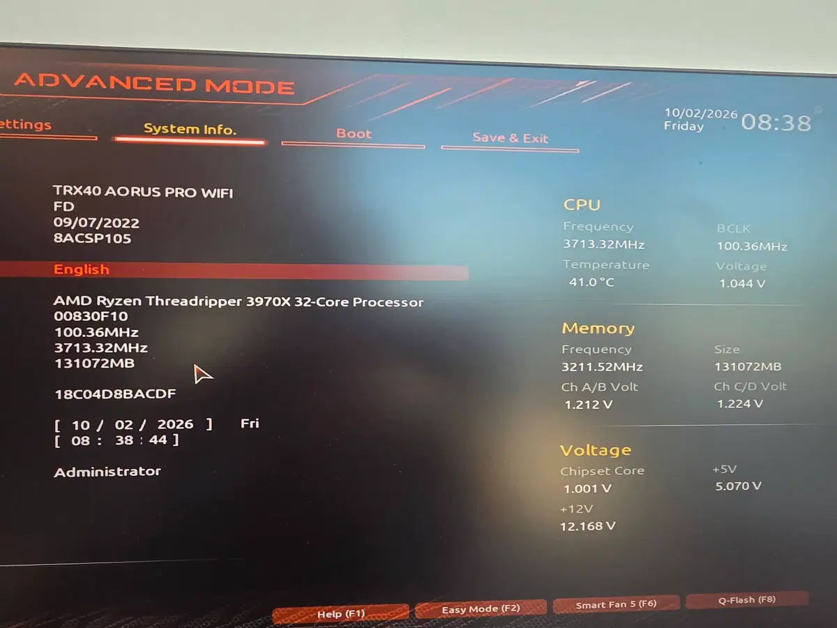 AMD 쓰레드리퍼 3970x + TRX40 + 128GB RAM