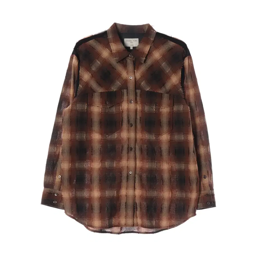 마뗑킴 24FW 투 포켓 체크 셔츠 브라운