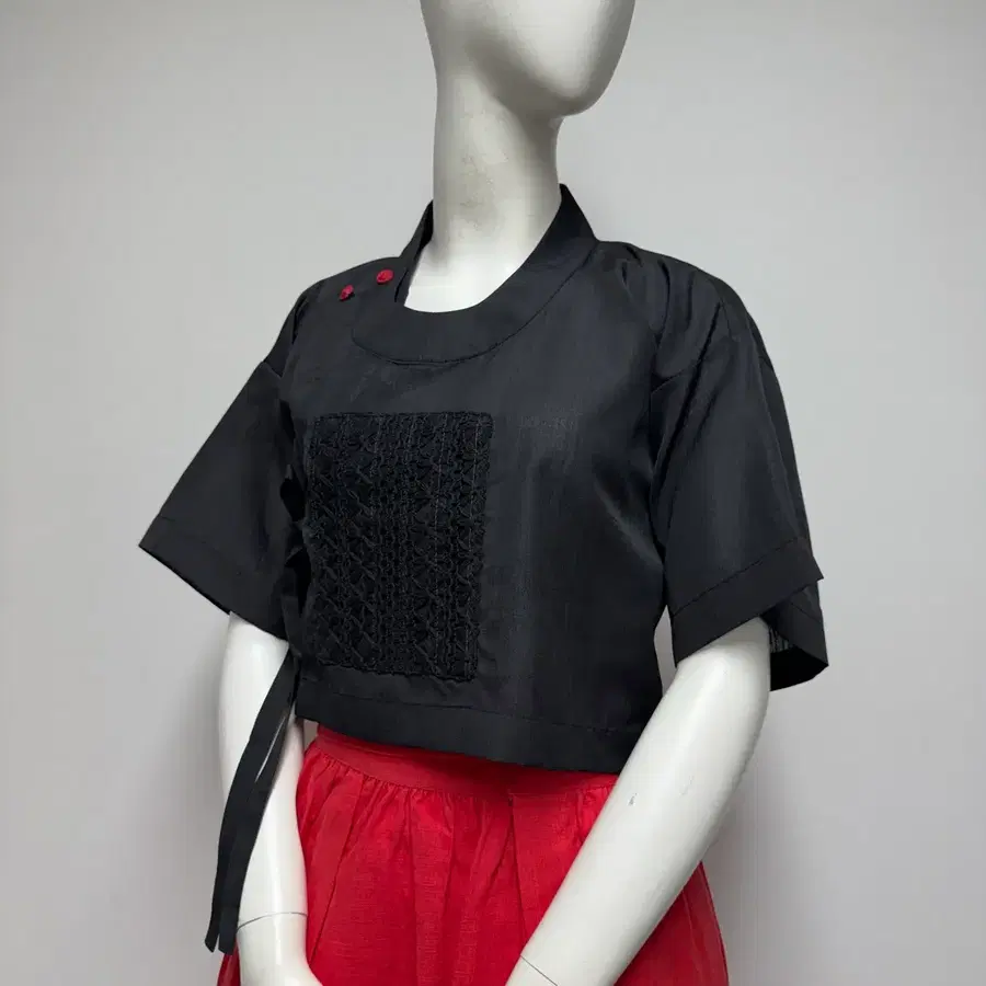 [55-66] 레이스패치  방령깃 반팔 한복 저고리 - No.436