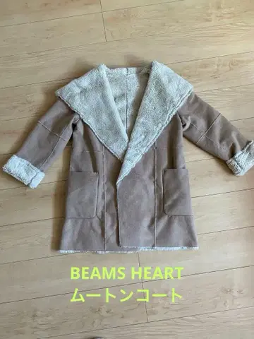 BEAMS HEART 무스탕 코트 베이지 새상품급