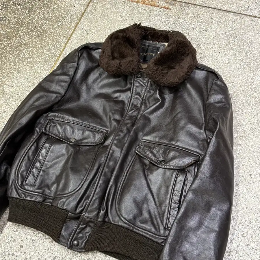42 JCPenney 70s G-1 소가죽 레더 플라이트 자켓