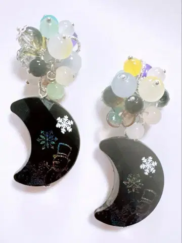 손염색 비즈 페인트 비즈 핸드메이드 귀찌 귀걸이 목걸이