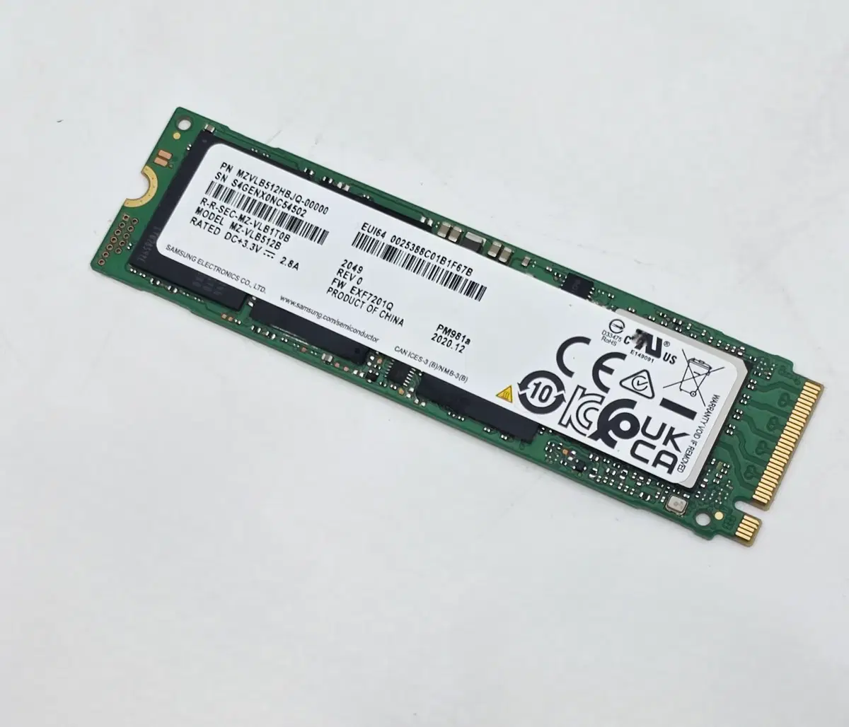 삼성 PM981 512GB M.2 NVMe SSD PCIe 3.0 TLC DRAM 탑재