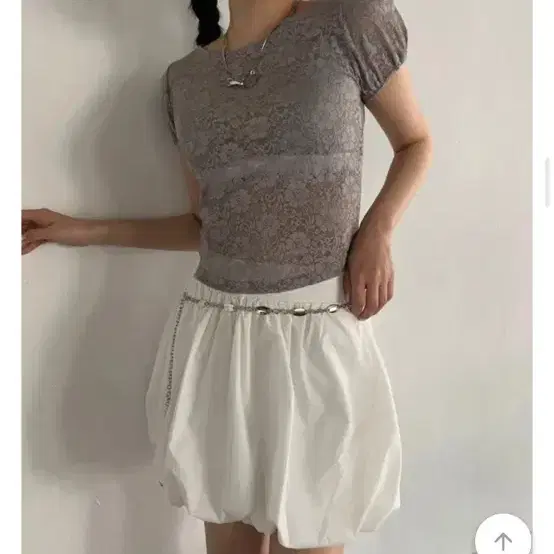 퍼프 시스루 반팔티