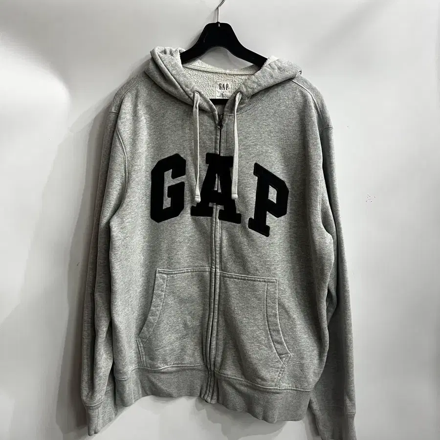 [95-100] 갭 GAP 빅로고 아치 로고 후드 집업 그레이 2.5
