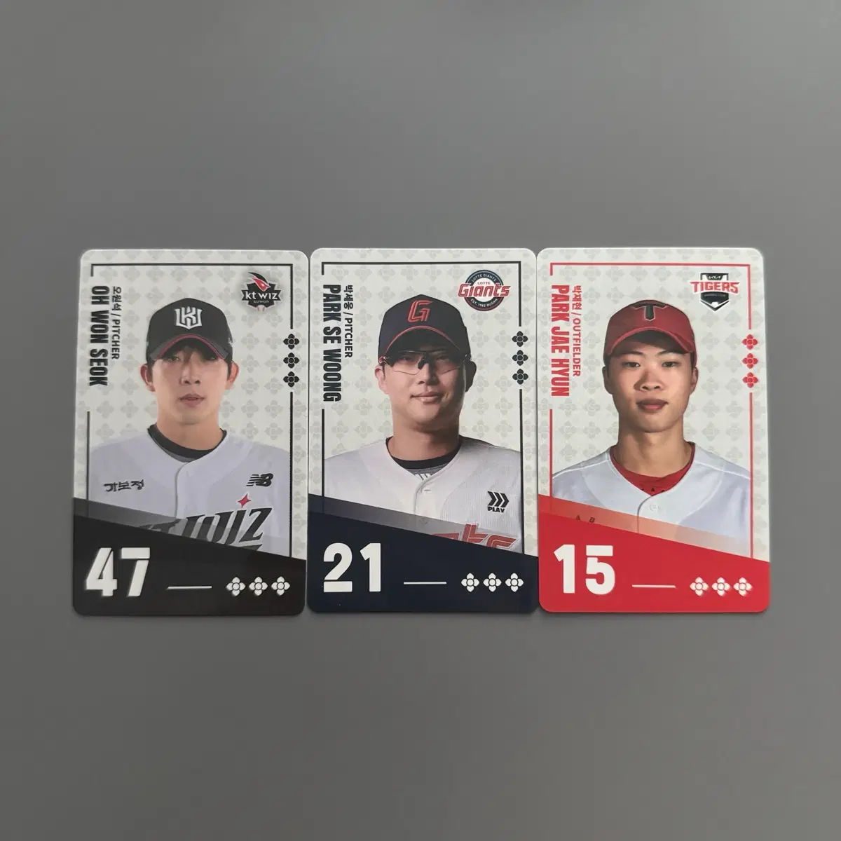 (팔도 KBO 포카 3종 일괄) kt 오원석 / 롯데 박세웅 / 기아 박재현