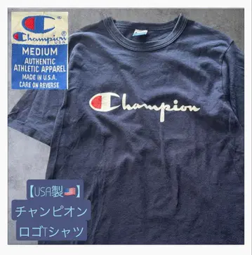 USA제 챔피온 T셔츠 네이비 로고