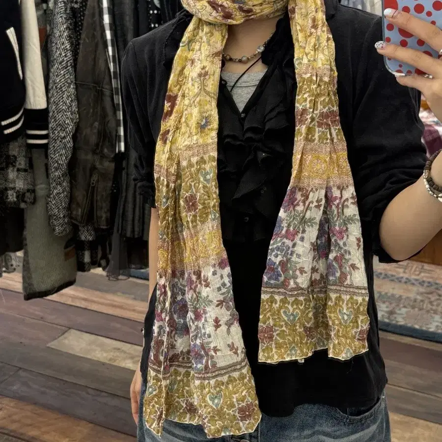 플라워프린팅 스카프 머플러 S46