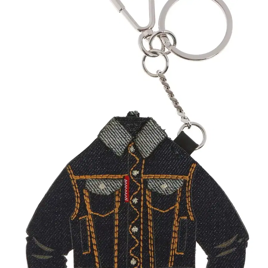 DSQUARED2 KEY RING WITH DENIM CHARM