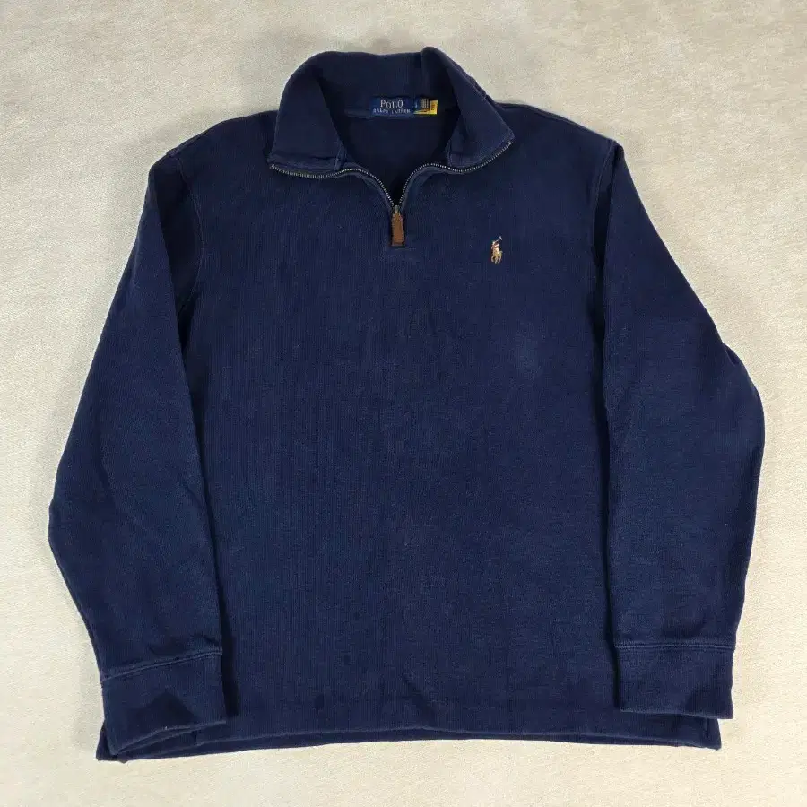 폴로 랄프로렌(POLO RALPH LAUREN) 네이비 멀티포니 가죽지퍼 하프집업