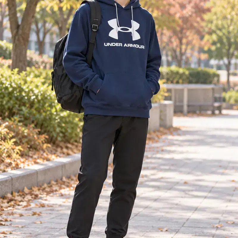 M(170사이즈 언더아머 후드티셔츠 네이비 정품