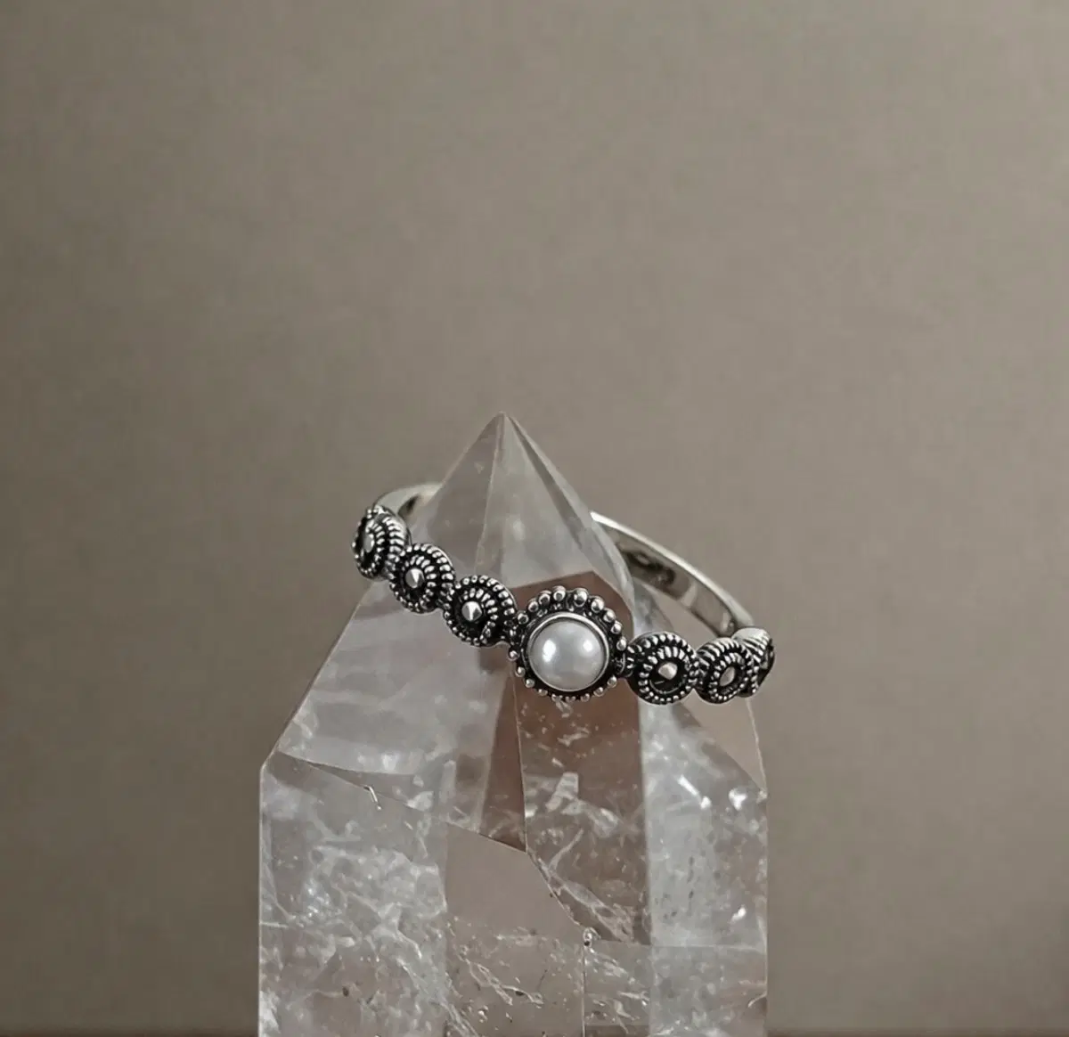 마카사이트 펄 silver 925 실버 은 반지 약#9