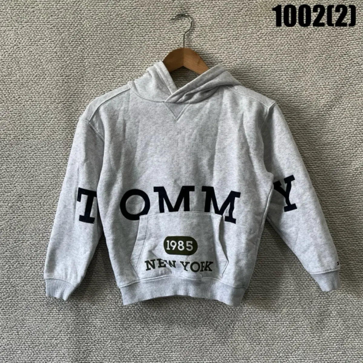 타미힐피거 후드티 그레이 1985 뉴욕 로고 아동 128