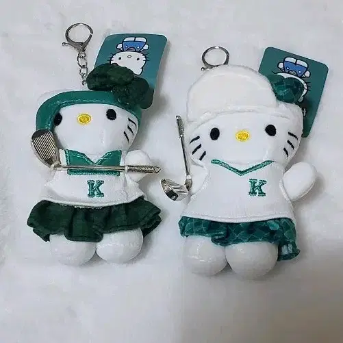 헬로키티 골프 인형 키링 2종 세트