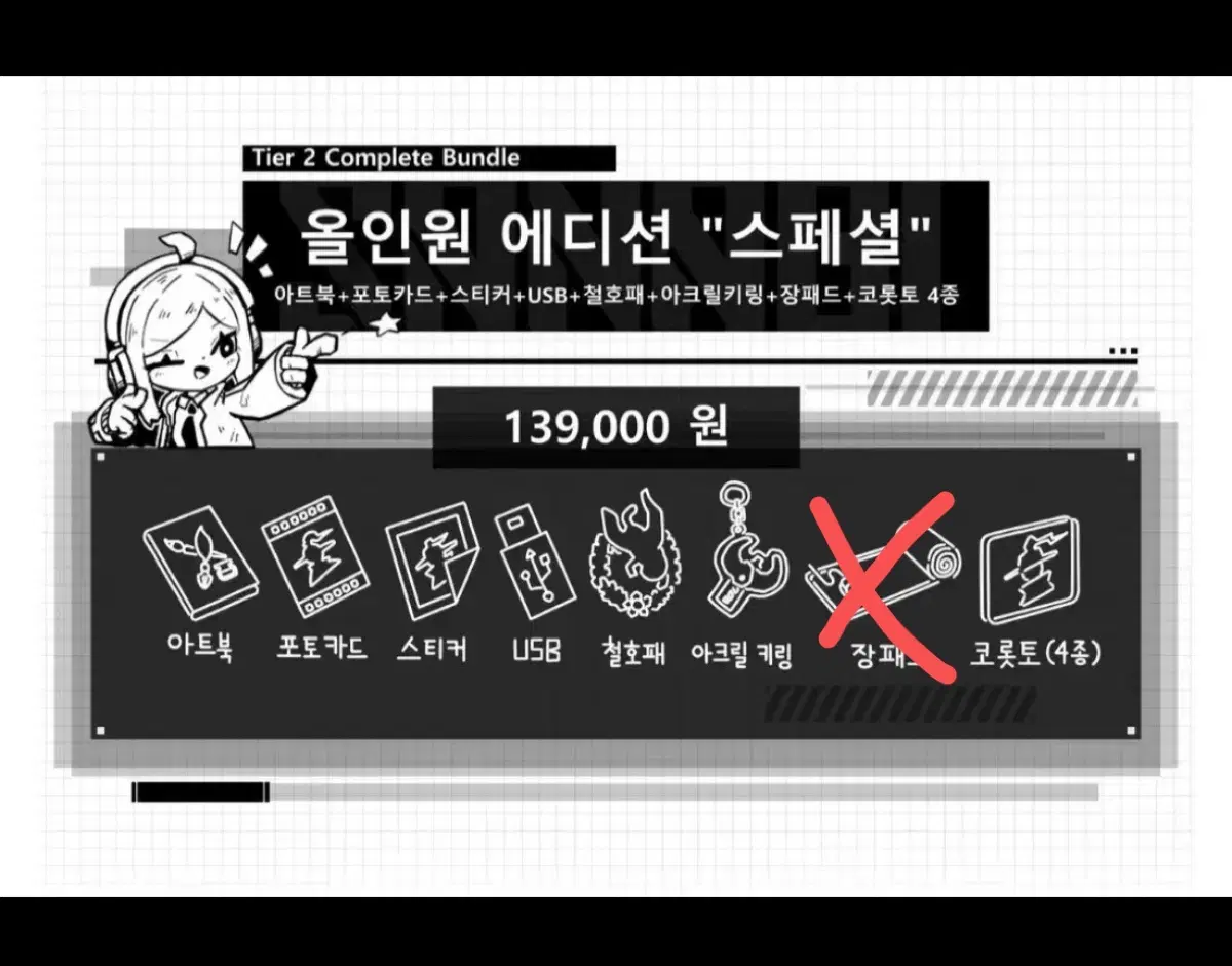 산나비 올인원 에디션 스페셜 굿즈 세트 (아트북, 포토카드, USB 등)