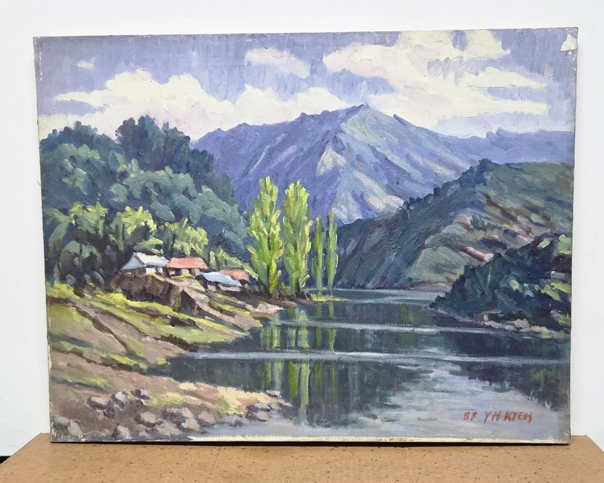 유화 산수 풍경화 87 YH KYEH(계영희/ 고향강변 10P)