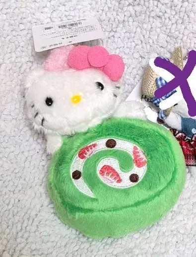 산리오 키티 인형 말차 롤 케이크