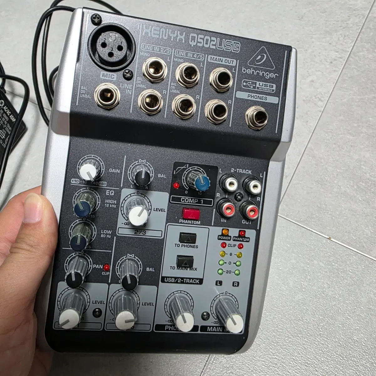 베링거 믹서 스테레오 미디 마이크 오디오 믹서 Q502USB