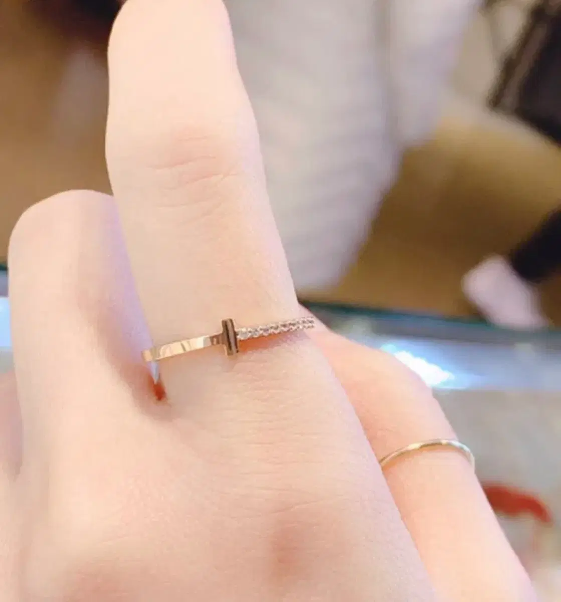 미니골드 14k T 반지 15호