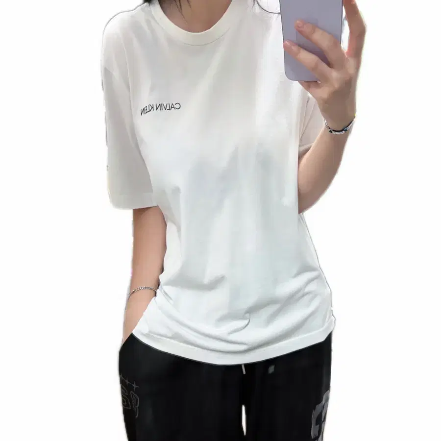 캘빈클라인 반팔 티셔츠 화이트