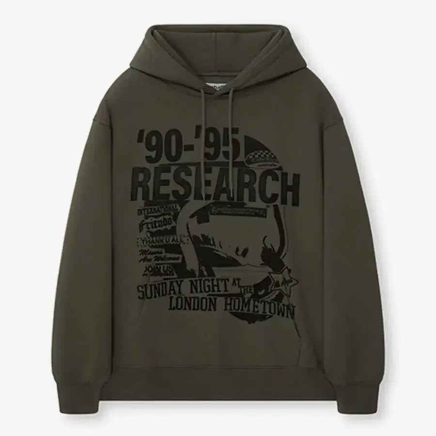 비바스튜디오 RESARCH 후드티 카키