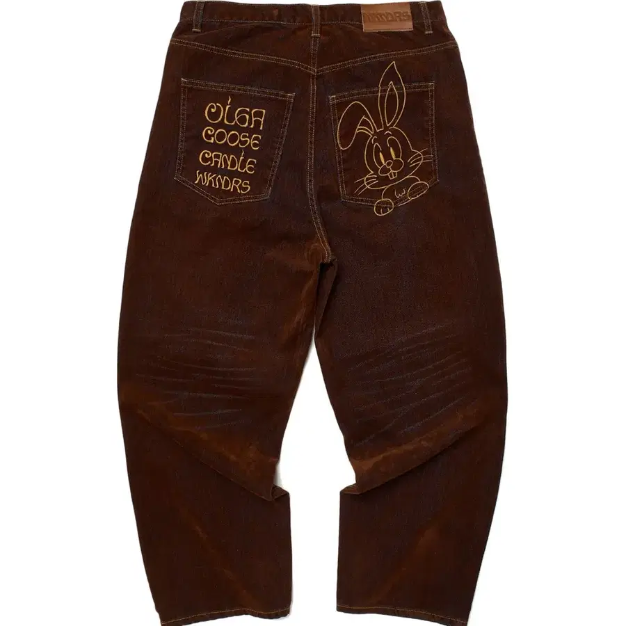 위캔더스 RABBIT VELVET DENIM PANTS (BROWN) 데님 팬츠 바지 XL