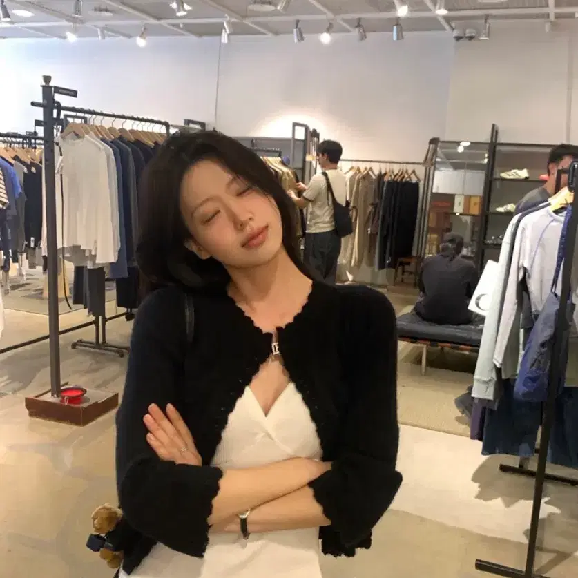 (실사o) 르플레인 leplain 르 모헤어 가디건 블랙 새상품