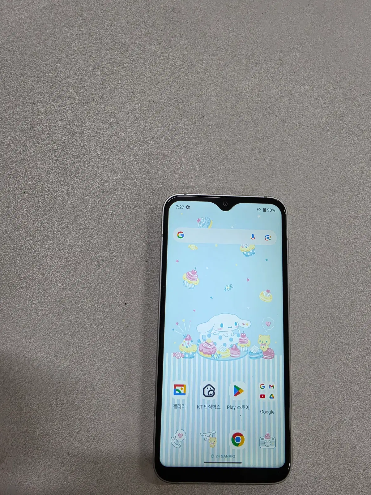 갤럭시 마이브 시나모롤키즈폰 화이트 무잔상 정상공기기 중고폰