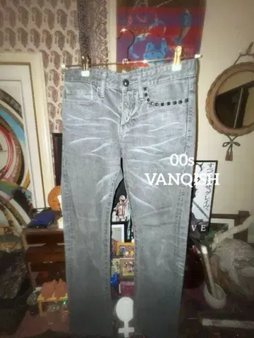 00s VANQUISH 블랙 데님 스터드 오니 시부야 109 swag