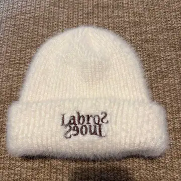LABROS 니트 모자 비니 화이트 모헤어