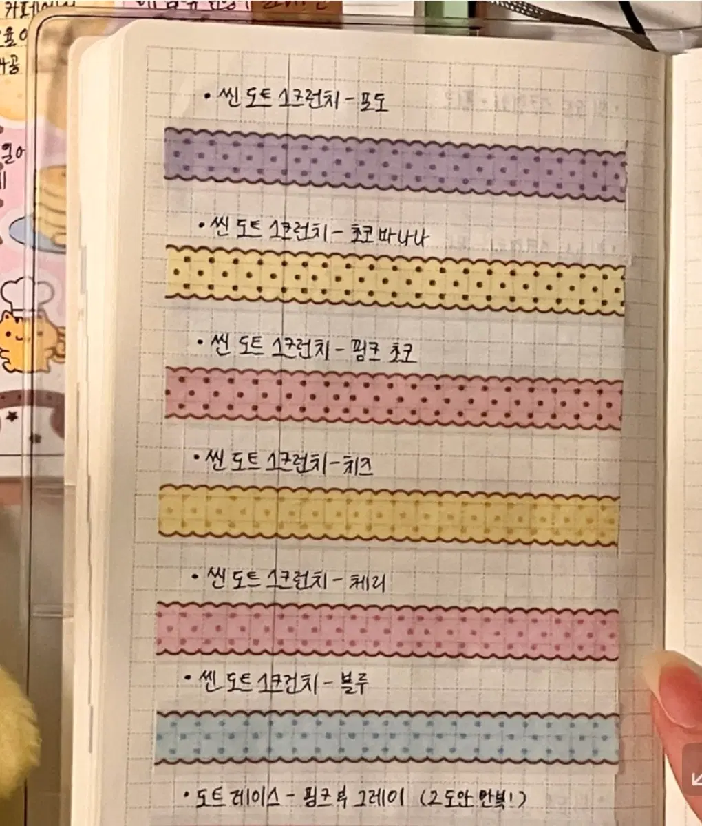 마테 띵(1) 웨투페(웨이투페치) 씬 도트 스크런치(블루,체리) 400원