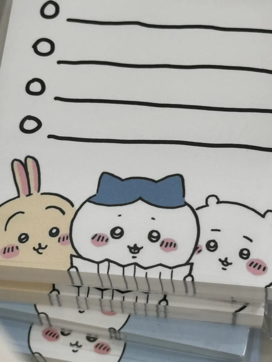 치이카와 우사기 하치와레 체크리스트 떡메모지 떡메 문구 다꾸 포용