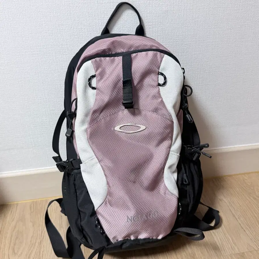 노이아고 나일론 더블 백팩 핑크