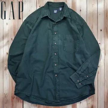 04M855 레어 90s GAP USA제 네이비 택 긴팔 BD 셔츠 XL