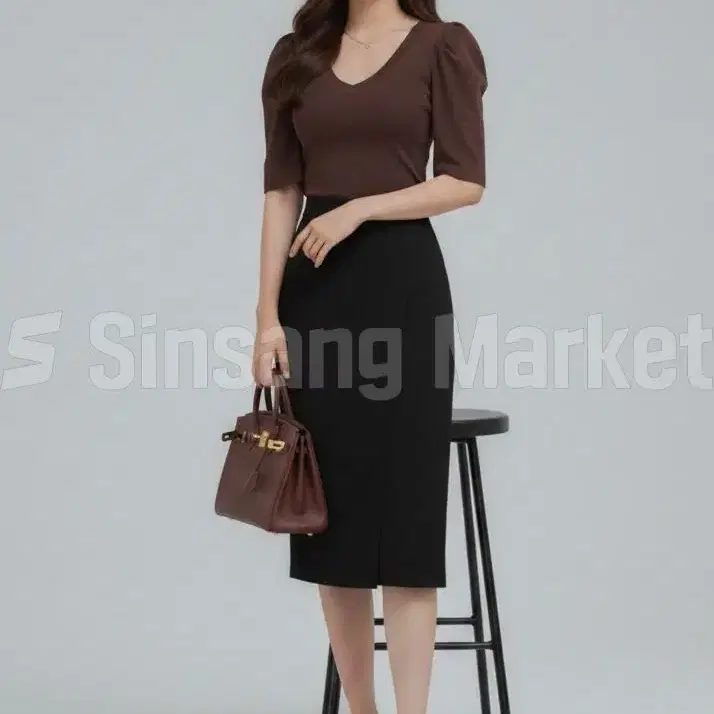 [빠른발송] 블랑패드t 브이넥 크롭 반팔티 데일리 캐주얼룩 슬림핏 섹시미
