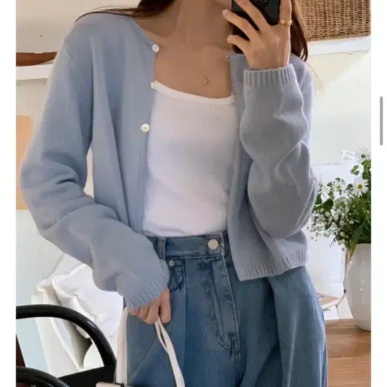 컴히얼 마몽 가디건 스카이 미착용